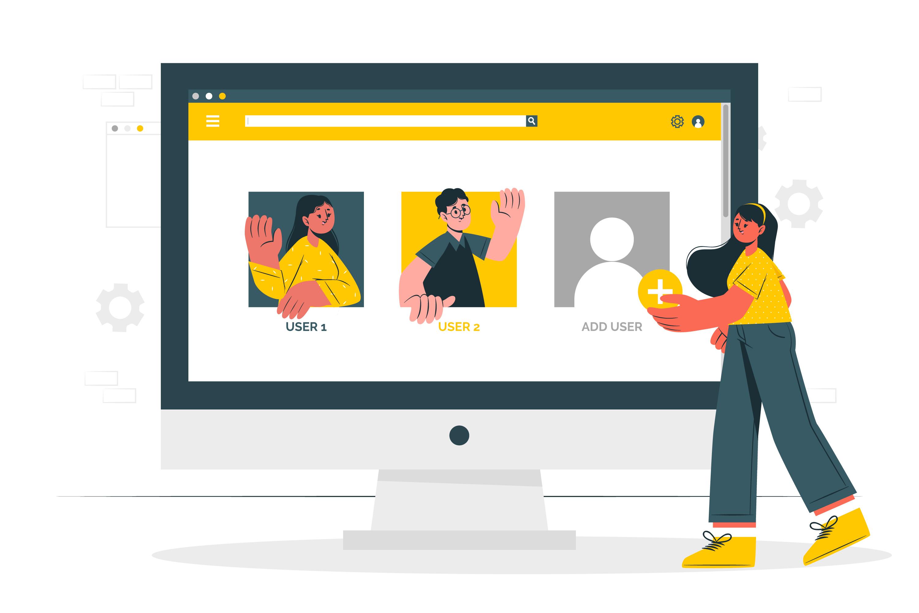Collect user. Видеонаблюдение картинка с экрана. add user. illustration for add click.